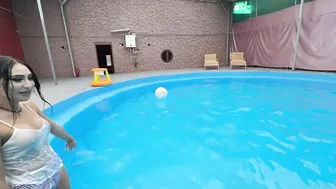 Swimming volleyball in the pool #2