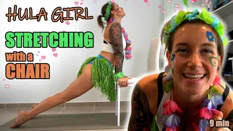 Hula Girl STRETCHING with a chair // ENGLISH #1