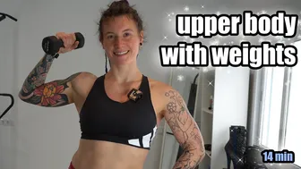 14 min UPPER BODY workout with dumbbells // ENGLISH