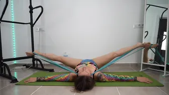 hip-opening STRETCHES with a RESISTANCE BAND // ENGLISH #4