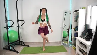 SHORT CLIPS: yoga in a skirt - eagle pose #2