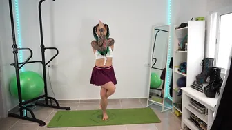 SHORT CLIPS: yoga in a skirt - eagle pose #3