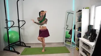 SHORT CLIPS: yoga in a skirt - eagle pose #4