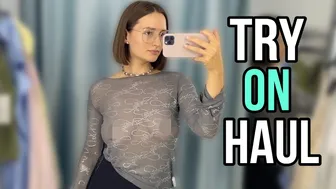 [4K] New TRANSPARENT clothes Try On Haul in the Mall | With Klara Si 2024