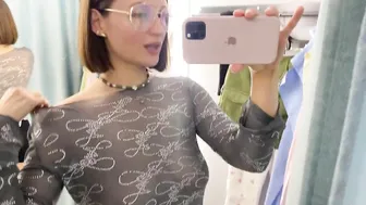 [4K] New TRANSPARENT clothes Try On Haul in the Mall | With Klara Si 2024 #3