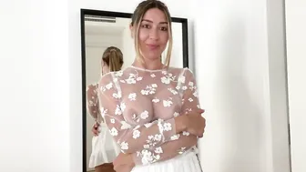 [4K] Transparent White Top Try on Haul with MsBella #5