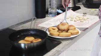 How to make donut with powder milk coated simple and easy by kaye Torres #5