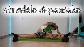 SHORT CLIPS: stretching in a skirt - straddle & pancake