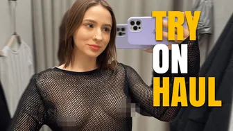 Try on Haul in The Mall | TRANSPARENT clothes [4K] #1