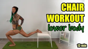 13 min lower body CHAIR workout // ENGLISH #1