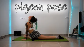 SHORT CLIPS: stretching in a skirt - pigeon pose #1