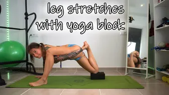 SHORT CLIPS: yoga block leg stretches #1