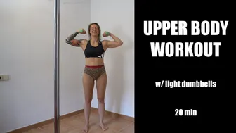 20 min UPPER BODY // w/ LIGHT dumbbells // ENGLISH #1