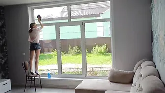 Уборка / мою панорамное окно / Cleaning / my panoramic window #4