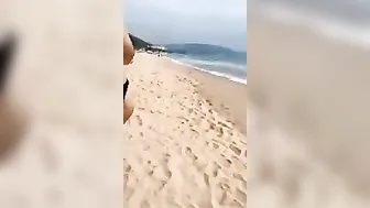 Super hot girl walking on beach #2