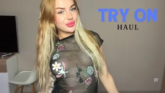 [4K] Transparent Try on Haul with HoneyDi | See Through No Bra Trend