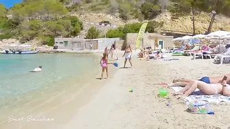 IBIZA Spain July 2024, Cala Vedella Beach Walk 4K // Best Beaches 2024 #5