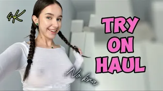 [4K] Transparent Try on Haul with Alisa | see-through black vs white