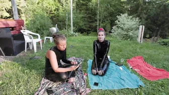 Swimming in latex catsuits in a lake | Project L: Part 112 - Summer cottage for Two #4