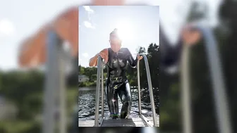 Swimming in latex catsuits in a lake | Project L: Part 112 - Summer cottage for Two #5