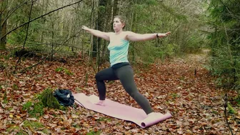 yoga flow in the middle of the forest