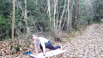 short yoga flow in the cold forest #3