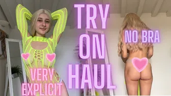 [4K] TRY ON HAUL CLOTHES | VERY TRANSPARENT AND SEE THROUGH | SWIMSUIT NO BRA | 2024