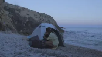 YOUNG GIRL♥️♥️ SOLO OVERNIGHT CAMPING ON THE BEACH - night swimming and relaxing sounds of ocean ASMR #4