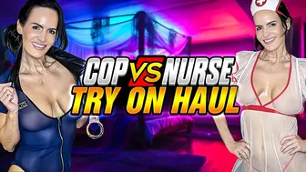 4K Nurse vs Police Officer Try-On Haul | Ainsley Adams #1