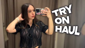 4K TRANSPARENT Clothes TRY ON At The MALL IN PUBLIC with Cyber girl #1