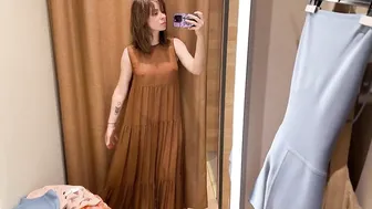 4K] Try-on Haul Transparent Sheer Dress No Bra #3