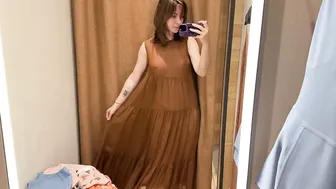 4K] Try-on Haul Transparent Sheer Dress No Bra #5