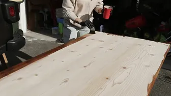 How we made our Butcher block counters #5