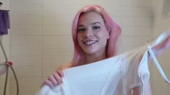 [4K] Transparent White Dress vs Shower // Try On Haul #1