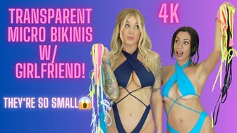 TRANSPARENT MICRO BIKINI Try On Haul with Girlfriend @Transparenttryons and Mirror View | Sheer