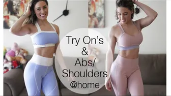 Fitness Clothing HAUL Plus Favorite fast Ab Workouts & Shoulders at home Vlog 51