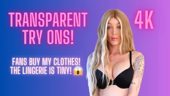 4K TRANSPARENT TRY ON | Fan Purchases! See through tops, dress, and Micro Lingerie! #1