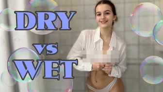 [4K] Transparent Dry Vs Wet | Emily See-Through Summer Shirt 2024