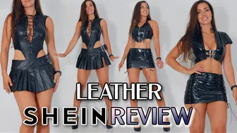 Shein Leather Mini Skirt set In depth Review Try on Haul