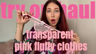 [4K] FLUFFY PINK TRANSPARENT clothes Try On Haul | with Esluna #1