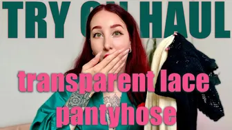 [4K] TRANSPARENT LACE PANTYHOSE Try On Haul | With Esluna