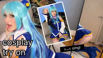 No Panties Cosplay Try On Haul: Aqua (Konosuba) | Stelarhoshi