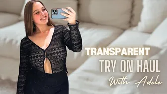 4k TRANSPARENT SHEER TRY ON HAUL with MIRROR View | Natural Petite Body #1