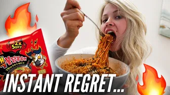 2X SPICY NOODLE CHALLENGE | I regret this...