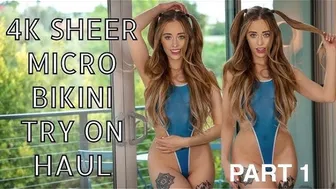 4K Sheer TRANSPARENT Micro Bikini TRY ON Part 1 | Samantha Lynn TryOn