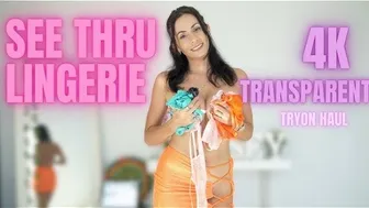 4K TRANSPARENT sheer LINGERIE try on MIRROR view | Transparent Kelsey #1