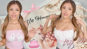 ˚₊‧ა ♡ Crop Top TRY ON HAUL ♡ ໒ ‧₊˚　cutesy coquette dollette 　₊˚ʚ Holly Cerise ɞ˚₊