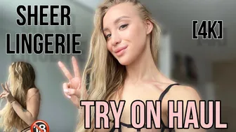 [4K] SHEER LINGERIE Try On Haul ♥️♥️ #1