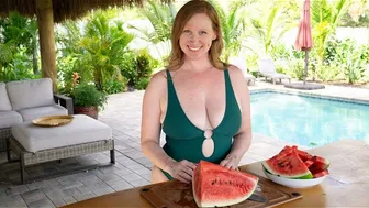 Slicing Watermelon Poolside ASMR