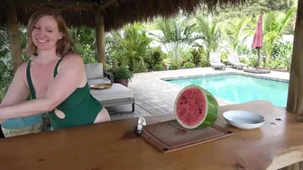 Slicing Watermelon Poolside ASMR #2